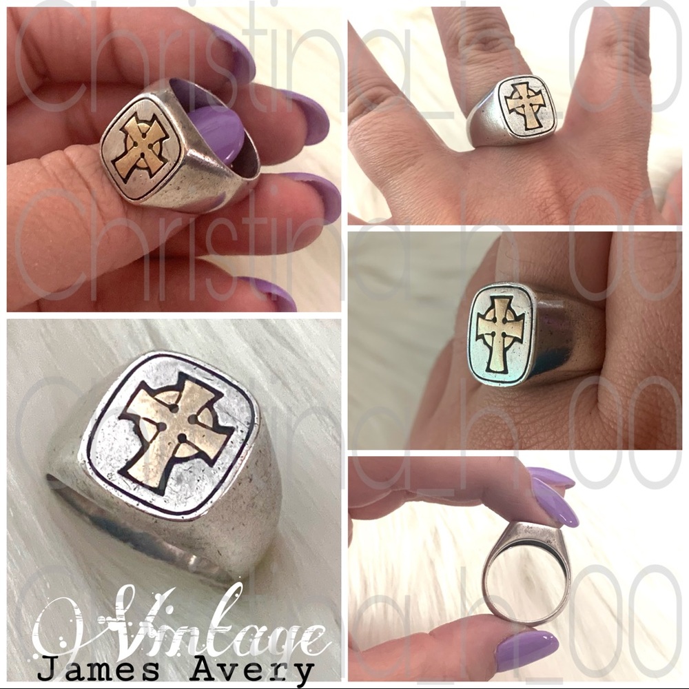 Vintage 14k James Avery Celtic cross ring men’s 9.5